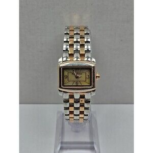 Tommy Bahama Womens Swiss MOP Tank Watch Rose Gold Silver Tone New Battery Dress